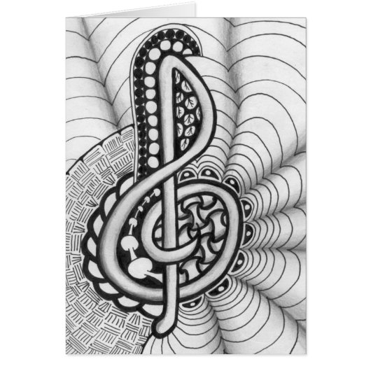 Treble Clef Music Doodle Cards (Front)