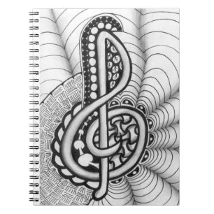 Treble Clef Music Doodle Notebook