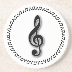 Treble Clef Music Note Design Coaster