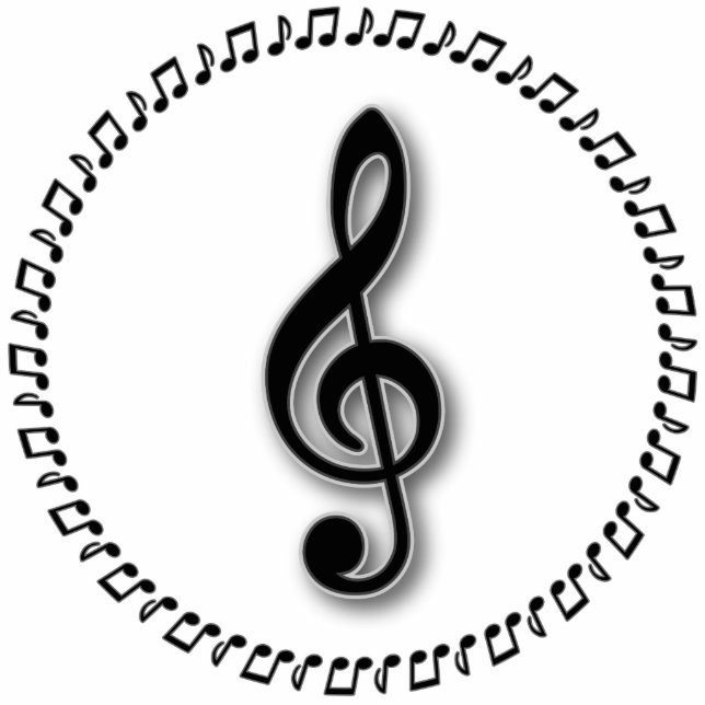 Treble Clef Music Note Design Cutout (Front)