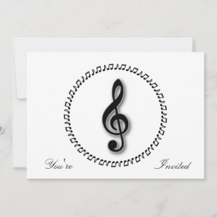 Treble Clef Music Note Design Invitation