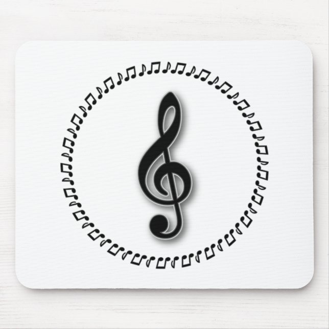 Treble Clef Music Note Design Mouse Pad (Front)