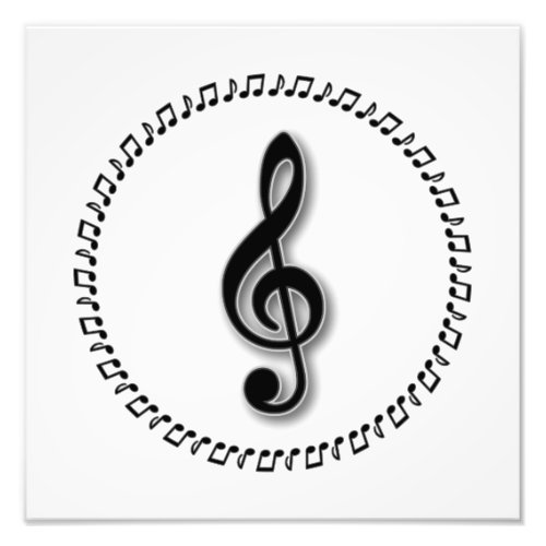 Treble Clef Music Note Design Photo Print