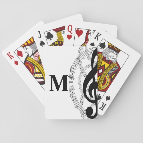 treble clef music note musician monogram  playing cards