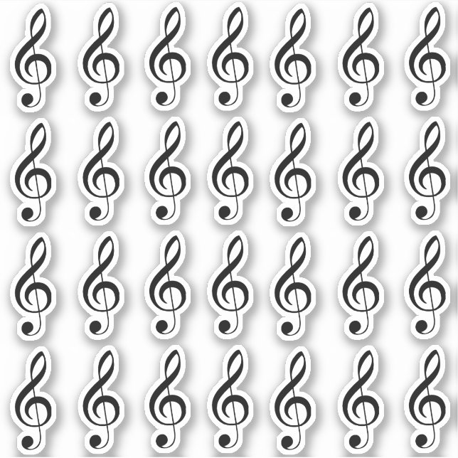 Treble Clef Music Note Teacher Singer Song Piano Sticker (Front)