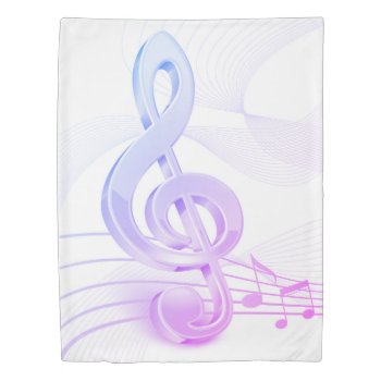 Treble Clef Music Notes (1 Side) Twin Duvet Cover by FantasyPillows at Zazzle