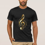 Treble Clef Music Notes In Gold T-shirt at Zazzle