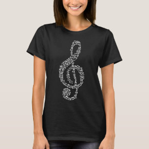Treble Clef Music Notes Mosaic Musician Pattern 2 T-Shirt
