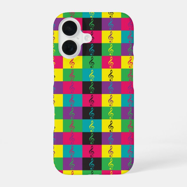Treble Clef Music Pattern Bright Iphone Case (Back)