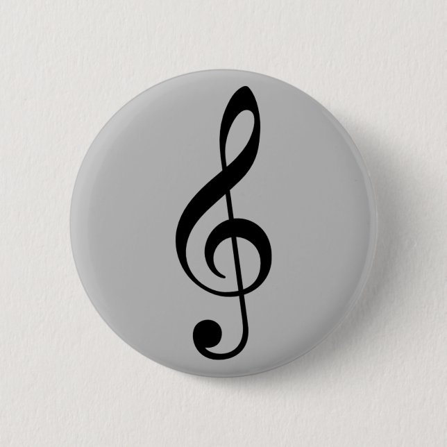 treble clef music pinback button (Front)