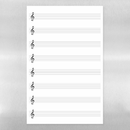 Treble Clef Music Staffs Staves Blank Empty Magnetic Dry Erase Sheet