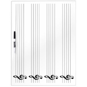 Treble Clef Music Staffs Staves System Blank Dry Erase Board