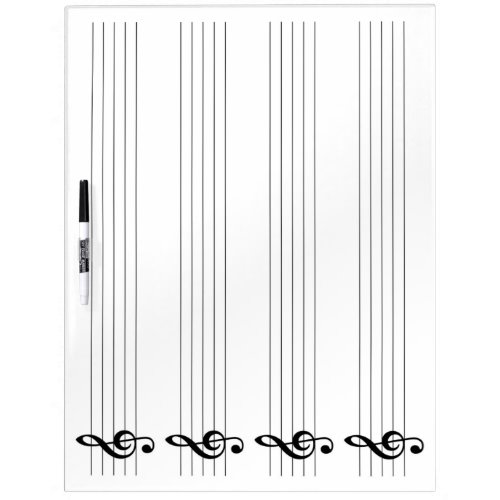 Treble Clef Music Staffs Staves System Blank Dry Erase Board