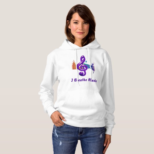 Treble Clef - Music Symbol Design Hoodie (Front Full)