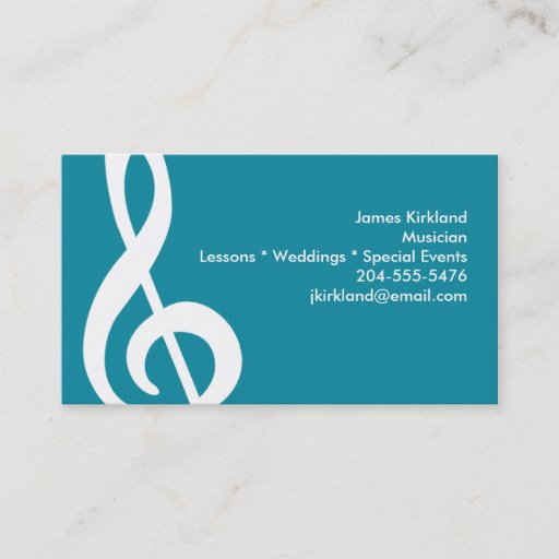 Customizable Modern Treble Clef Business Card