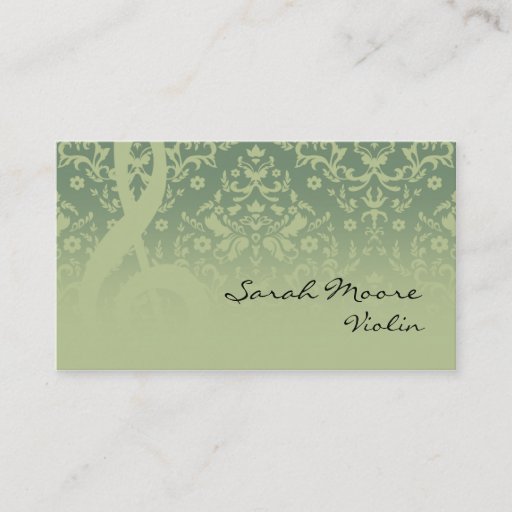 Customizable Treble Clef Music Business Card