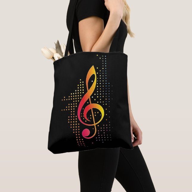 Treble Clef Music Tote Bag (Close Up)