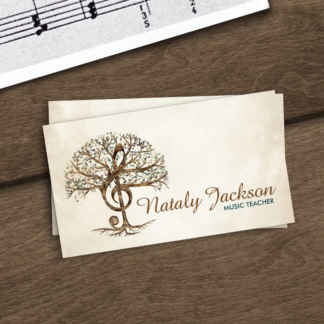 Treble Clef Music Tree Business Card (Creator Uploaded)