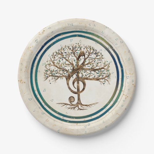 Treble Clef Music Tree Paper Plates