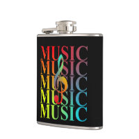Treble Clef Music Typography Colorful Graphic Flask