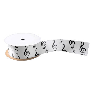 Treble Clef Musical 1.5" Satin Ribbon