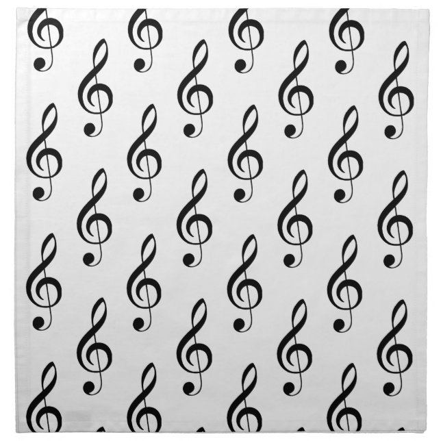 Treble Clef Musical Cloth Napkin (Front)