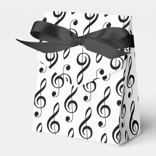 Treble Clef Musical Favor Box (Front Side)