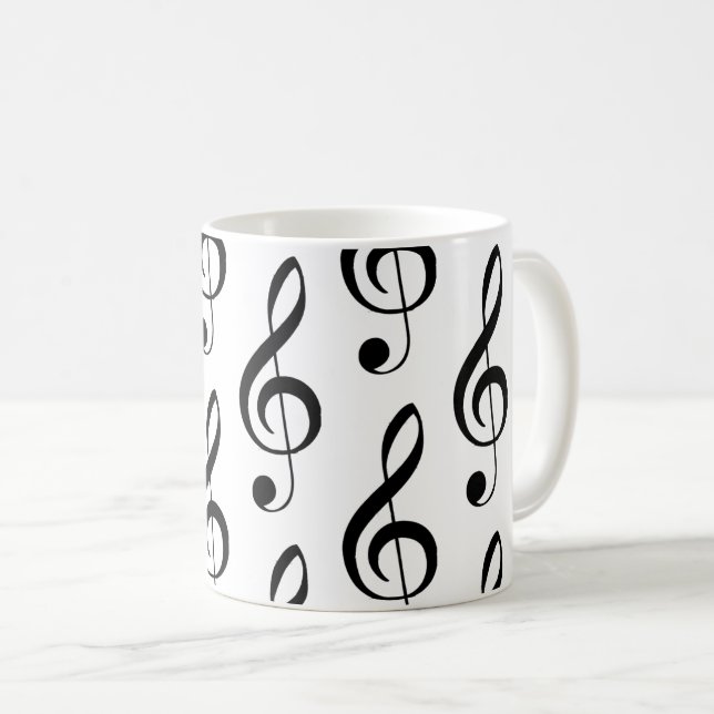 Treble Clef Musical Music Lover Singer Piano Mug (Front Right)