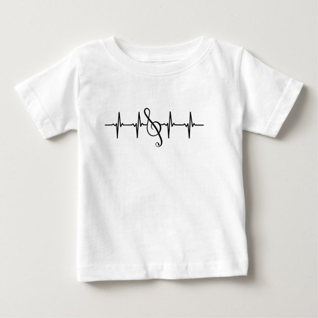 Treble Clef Musical Note Music Heart Beat Pulse Baby T-Shirt (Front)