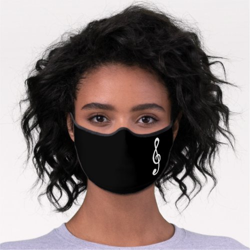 Treble Clef Musical Note Music Plain Black Cool Premium Face Mask