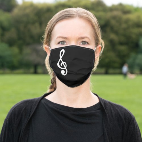 Treble Clef Musical Note Music Plain Black Cute Adult Cloth Face Mask