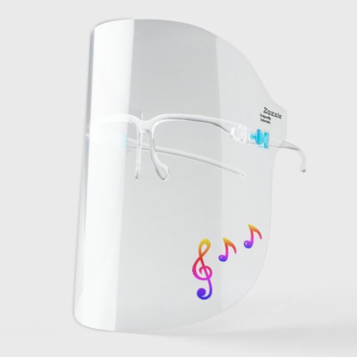 Treble Clef Musical Note Music Plain Rainbow Cute Face Shield