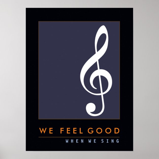 treble clef musical note, sing, music inspired poster (Front)
