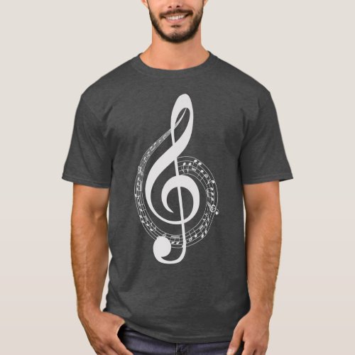 Treble Clef Musical Notes Fun Student Gift Music T_Shirt