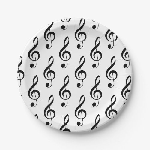 Treble Clef Musical Paper Plate