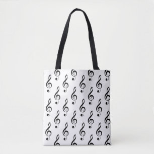 Treble Clef Musical Tote Bag