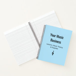 Treble Clef Musician Light Blue Music Business Notebook
