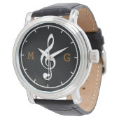 Treble Clef Note custom time Music Watch (Angled)
