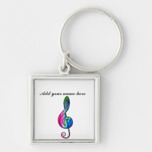 Treble clef note in color_ keychain