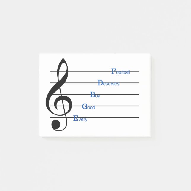Treble Clef Notes (Line Rhymes) (Front)