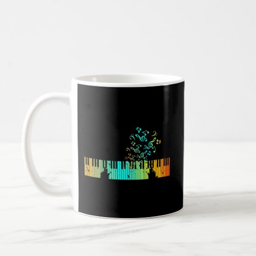 Treble Clef Piano Player Gift Rainbow Piano Coffee Mug