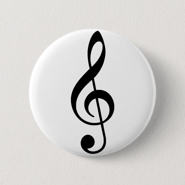 Treble Clef Pinback Button (Front)