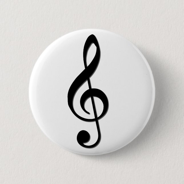 Treble Clef Pinback Button (Front)