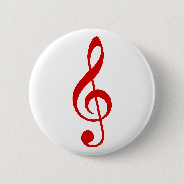 Treble Clef Pinback Button (Front)