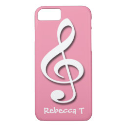 Treble Clef Pink personalized iPhone 7 case