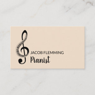 Treble Clef, Professional Keyboardist, Pianist Business Card