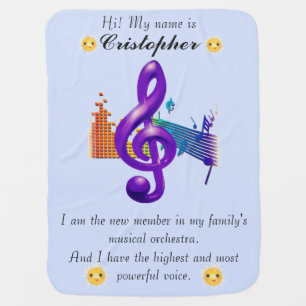 Treble Clef Purple Beautiful Design Swaddle Blanket