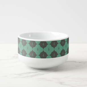 Treble Clef Quatrefoil Pattern Soup Mug