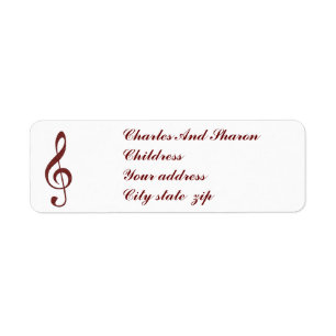 TREBLE CLEF-RETURN ADDRESS LABELS