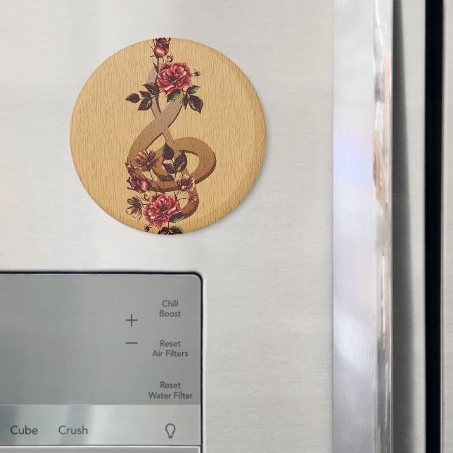 Treble Clef Roses Magnet (In Situ (Fridge))